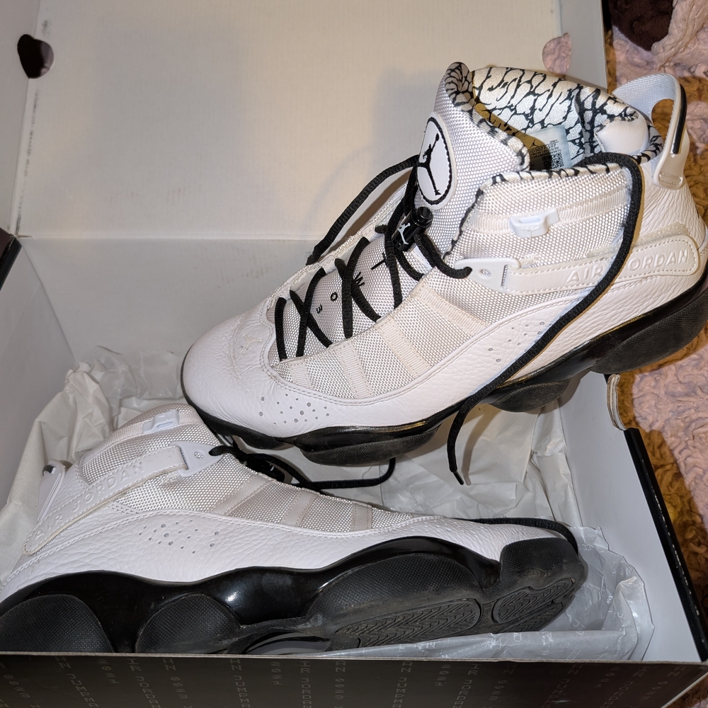 Jordan Men's White and Black Sneakers